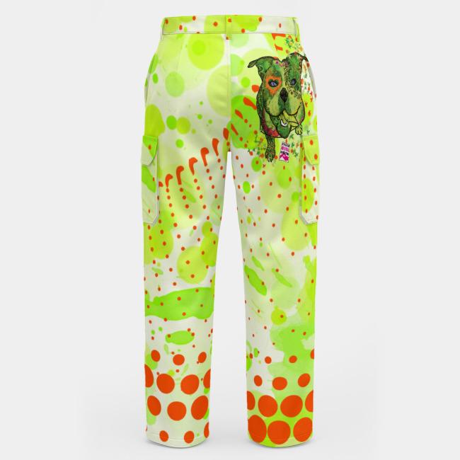 Cargohose mit Lani - Hose, lang oder kurz, bunt, 100% Polyester, Grösse S-5XL, fester Stoff, Normale Passform, Englische Bulldogge, Bully